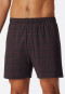Boxer shorts fine interlock patterned anthracite/red - Fine Interlock