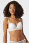 Reggiseno con ferretto e coppe imbottite, in pizzo e lurex, colore bianco avorio - Glam Lace