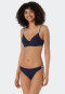 Beugelbikiniset, verstelbare bandjes, mini-slip, geribbelde look, donkerblauw - Underwater