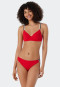 Set di bikini con ferretto, spalline regolabili, mini slip, design a coste, rosso - Underwater