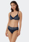 Bikini à armatures bretelles réglables slip midi bleu foncé/imprimé - Sea Blossom