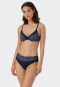 Beugelbikini met verstelbare bandjes, midi-slip donkerblauw met motief - Sea Blossom