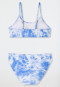 Bustier bikini recycled knitwear SPF40+ batik aquarium - Aqua
