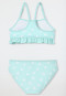 Bikini gebreide stof SPF40+ hartjes schildpad ruches lichtgroen - Aqua