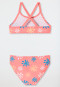 Bustier bikini recycled knitwear SPF40+ sun pink - aqua