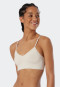 bustier with cups V-neck matt sand - Seamless light