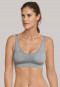 Seamless bustier removable pads silver gray - Active Mesh Light