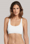 Bustier mit Cups Doppelrippe Racerback weiß - Personal Fit Rippe