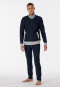 Vrijetijdspak interlock opstaande kraag rits manchetten nachtblauw - Warming Nightwear