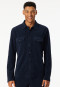Shirt long-sleeve velour chest pockets midnight blue - Mix+Relax