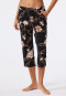Pants 3/4-length interlock floral print black - Mix+Relax