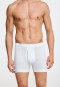 Short white pants with fly fine rib - Essentials