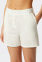 Pants short Tencel sustainable pockets decorative buttons off-white - Lounge Refibra