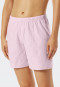 Pantalon court tissé broderie lilas - Mix + Relax