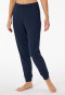 Pantalon long interlock coton bio bords-côtes bleu nuit - Mix+Relax