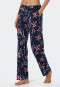 Broek lang, modal, zakken, bladprint multicolour - Mix+Relax