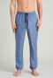 Lange broek van geweven stof, boordjes en strepen blauw - Mix + Relax
