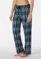 Hose lang Flanell Organic Cotton Karos petrol - Mix+Relax