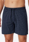 Long jersey boxers dark blue-light blue check - Mix & Relax Cotton