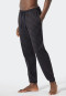Pantaloni lounge lunghi con polsini, fine interlock, fantasia, marrone scuro - Mix+Relax