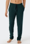Long lounge pants fine interlock organic cotton patterned dark green - Mix & Relax
