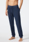 Loungebroek lang fleece manchetten donkerblauw - Mix+Relax