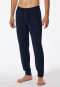 Long jersey lounge pants cuffs dark blue - Mix & Relax Cotton