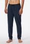 long lounge pants jersey dark blue and light blue check - Mix & Relax Cotton