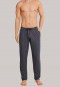 long lounge pants jersey dark gray and white check - Mix & Relax Cotton