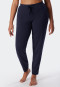 Loungehose lang Modal Bündchen blau - Mix+Relax