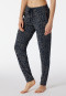 Loungehose lang Modal Bündchen gemustert nachtblau - Mix+Relax