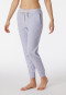 Loungebroek lang biologisch katoen manchetten lila - Mix+Relax