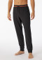 Loungehose lang Organic Cotton Bündchen Streifen anthrazit - Mix+Relax