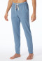 Loungehose lang Organic Cotton Bündchen Streifen blau meliert - Mix+Relax