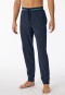Long midnight blue lounge pants in organic cotton with cuffs and stripes – Mix & Relax