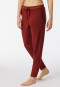 Pantalon d'intérieur long bords-côtes coton bio terracotta - Mix+Relax