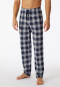 Pantalon d'intérieur long coton bio carreaux bleu nuit - Mix+Relax
