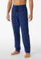 Long midnight blue patterned lounge pants in organic cotton – Mix & Relax
