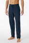 Loungebroek lang biologisch katoen petrol met patroon - Mix+Relax