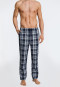 lounge pants long woven blue-white plaid - Mix & Relax