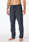 lounge pants long woven fabric dark blue-white striped - Mix & Relax