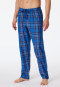 Lounge pants long woven organic cotton plaid indigo - Mix+Relax