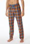 Lounge pants long woven fabric Organic Cotton checks multi-colored - Mix+Relax