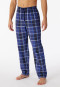 Long lounge pants woven fabric organic cotton check midnight blue - Mix & Relax
