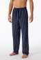 Lounge pants long woven fabric organic cotton stripes midnight blue - Mix & Relax