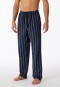Pantalon d'intérieur long matière tissée coton bio rayures bleu nuit - Mix+Relax