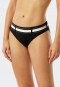 Mini-slip de bikini doublé ceinture élastique rayé noir - California Dream