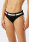 Mini bikini bottoms lined striped stretchy belt black - California Dream