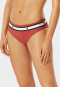 Mini slip per bikini foderato a righe con girovita elastico color whisky - California Dream