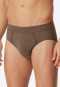 Mini briefs organic cotton piping heather taupe - Comfort Fit